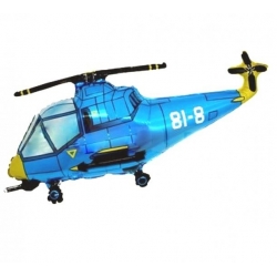 Balon foliowy niebieski Helikopter